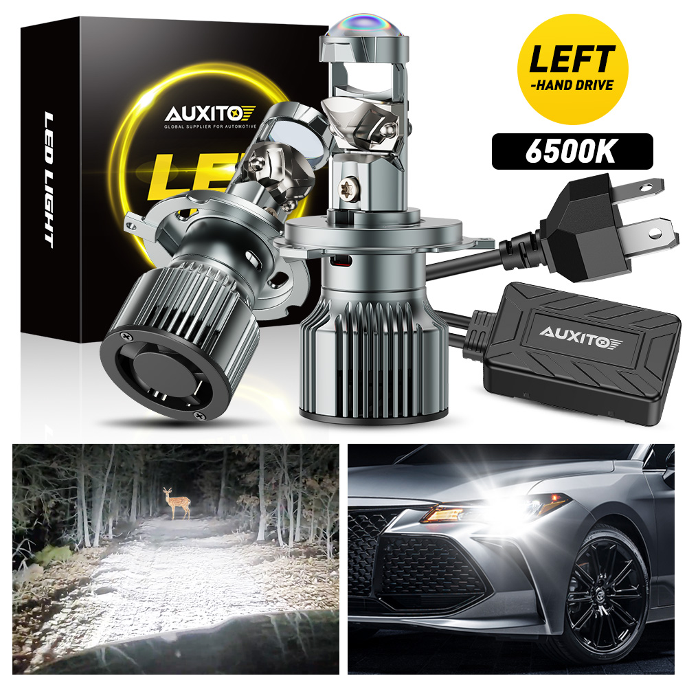 2Pcs AUXITO Canbus H4 LED Proj - đánh giá và giá Universal Motorcycle Led Headlight Projector