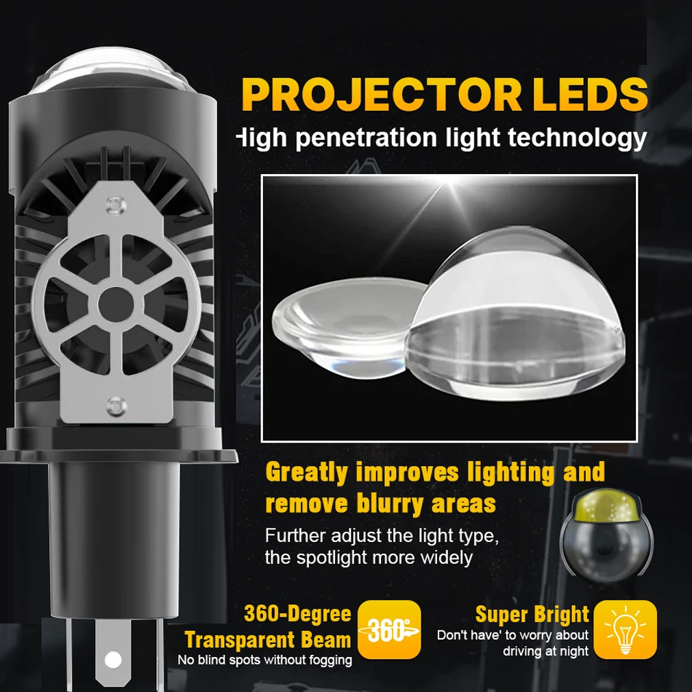 H4 Projector Lens LED Car Head - đánh giá và giá Universal Motorcycle Led Headlight Projector